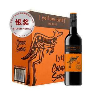 澳大利亚进口 黄尾袋鼠 缤纷系列 梅洛红葡萄酒 750ml*6瓶