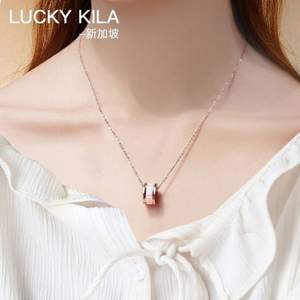 新加坡设计师品牌 ，LUCKY KILA 18K镀金水晶滚筒项链