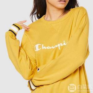 Champion 冠军 CW-QS002 女式拼接条纹圆领长袖卫衣