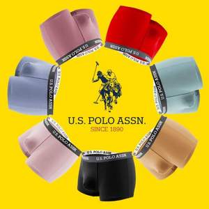 U.S. Polo Assn. 美国马球协会 男士精梳棉平角内裤3条