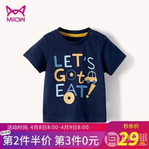 A類品質(zhì)，Miiow 貓人兒童短袖t恤 多色 3件