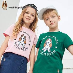 Hush Puppies 暇步士 2020夏裝新款兒童純棉短袖T恤（105~170碼） 男女童多色