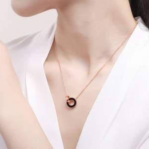 日本独立设计师珠宝品牌，IL&Co 玫瑰金色钻石罗马项链（主钻0.8分 附GIC证书）