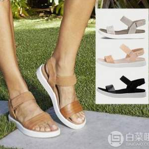 反季低價(jià)，ECCO 愛步 Flowt 女士牛皮魔術(shù)貼休閑涼鞋273603