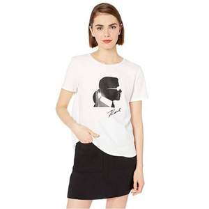 老佛爷同名品牌，Karl Lagerfeld Paris 卡尔·拉格斐 女士棉质短袖T恤 多码