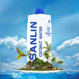 三麟 NFC果汁泰国制造 天然椰子水330ml*12瓶*2件