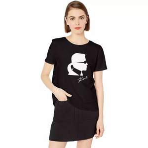 老佛爺同名品牌，Karl Lagerfeld Paris 卡爾·拉格斐 女士棉質(zhì)短袖T恤 多碼