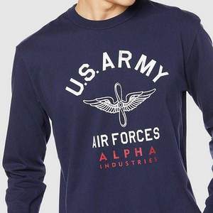 M码，Alpha Industries 阿尔法工业 U.S. ARMY AIR FORCE 男士印花长袖T恤 TC1375