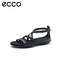 2020夏季新款，ECCO 愛(ài)步 Summer夏日系列 女士牛皮羅馬平底涼鞋 858113 