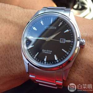 Citizen 西鐵城 BM7360-82E 藍(lán)寶石鏡面 光動(dòng)能男士鈦合金腕表