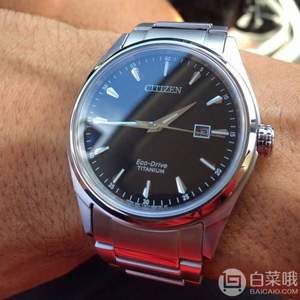 怒降150元！Citizen 西铁城 BM7360-82E 蓝宝石镜面 光动能男士钛合金腕表