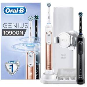 ￥640/支，Oral-B 欧乐B Genius 10900N 智能电动牙刷套装 含玫瑰金+黑色各1支