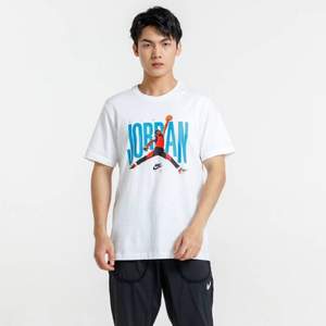 Nike Air Jordan 新款男子大logo针织运动短袖T恤 CJ6307-100 2色