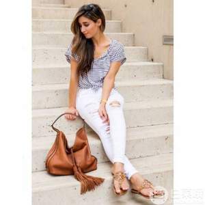 Rebecca Minkoff  Isobel系列 女士流蘇真皮腋下Hobo單肩包 黑色