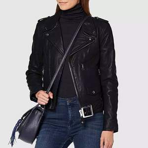 经典美国皮衣品牌，M码 Schott NYC LCW8600 女士真皮机车夹克