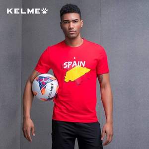 西班牙人赞助商，KELME 卡尔美 男士纯棉足球纪念文化衫 3881519