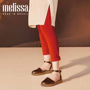 Melissa 梅丽莎 女士一字绑带搭扣平底果冻凉鞋 32353