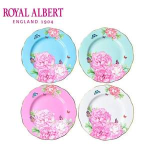 米兰达可儿联名款，Royal Albert 皇家阿尔伯特 友谊系列 8寸骨瓷餐盘4件套