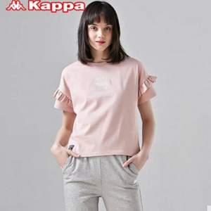 Kappa 卡帕 女士荷叶边休闲短袖T恤 K0922TD71D 2色