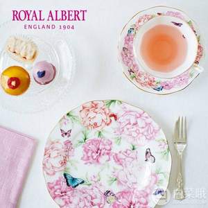 米兰达可儿设计款，Royal Albert 皇家阿尔伯特 骨瓷杯碟盘3件套
