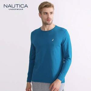 Nautica 诺帝卡 40S精梳棉男士弹力长袖T恤 多色