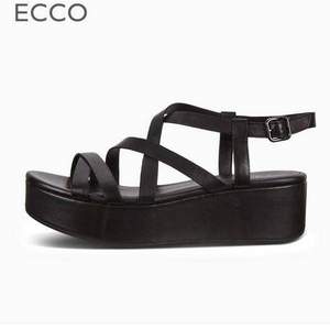 降￥78新低！ECCO 爱步 Elevate Plateau 女士交叉罗马厚底凉鞋 209023