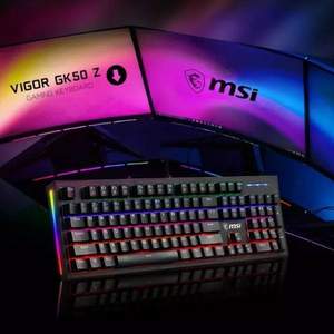 MSI 微星 GK50Z 机械键盘 104键 青/红/黑/茶轴