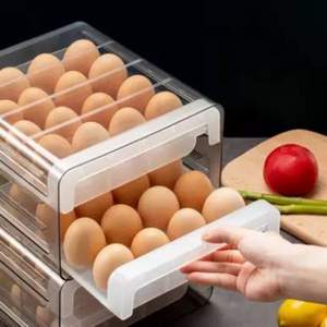 USAMI 乌萨咪 日本双层抽屉式鸡蛋保鲜收纳盒32格