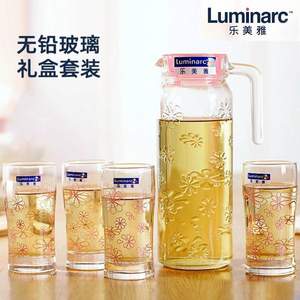 Luminarc 乐美雅 浮雕鹿特丹玻璃杯壶5件套（壶1.1L+4杯）J6104