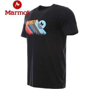 2020年新款，Marmot 土拨鼠 男士印花圆领短袖T恤