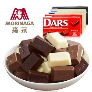 日本巧克力开创者，Morinaga 森永 DARS白巧/黑巧/牛奶巧克力 43g*5盒*3件