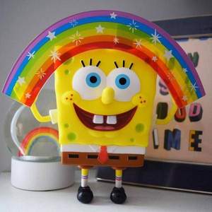 SpongeBob SquarePants 正版nickelodeon 彩虹海綿寶寶手辦 6英寸