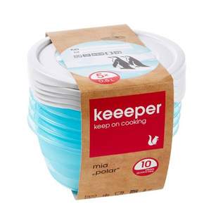 德国百年品牌，KEEEPER 可微波加热PP材质冰箱收纳盒保鲜盒0.5L*5个 多规格可选