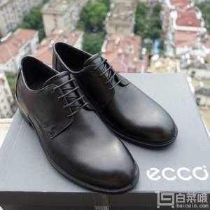 44碼，ECCO 愛(ài)步 Harold 哈羅德 男士正裝商務(wù)系帶鞋