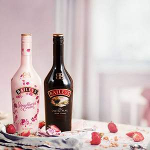 Baileys 百利甜酒 草莓+原味礼盒装 700ml*2瓶 送唇釉+玻璃杯