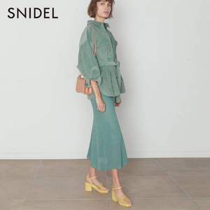 2020新款，Snidel 女式系带灯芯绒夹克外套 SWFJ201015