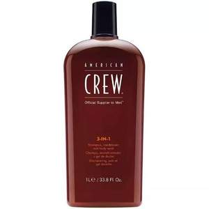 美亚销量第一，AMERICAN CREW 男士美国队员3合1精华洗发沐浴露 1L 
