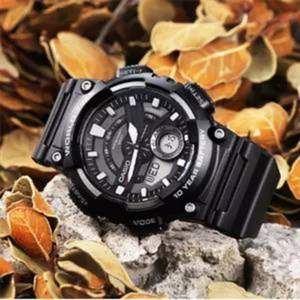 CASIO 卡西歐 AEQ-110W-1BJF 男士石英數(shù)模雙顯手表