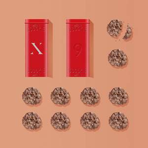 臨期特價(jià)，Coookie9 經(jīng)典紅X罐 巧克力腰果曲奇餅干12g*10片