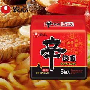 农心 辛拉面五连包 香菇牛肉味 120g*10包*2件