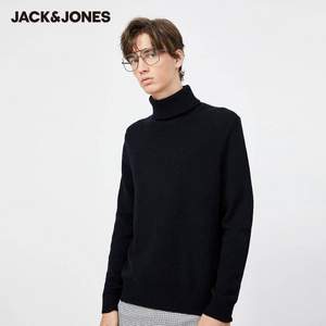 JackJones 杰克琼斯 男士100%绵羊毛高领针织衫