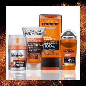 单件免邮，L'Oreal 欧莱雅 男士劲能醒肤套装（沐浴露300ml+面霜50ml+香体露50ml+洁面100ml）