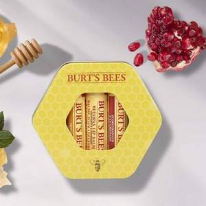 秋冬必备，Burt's Bees 小蜜蜂 经典护唇膏3支装（蜂蜡/蜂蜜/石榴）