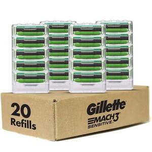 Gillette 吉列 鋒速3 敏銳手動刮胡刀刀頭20件裝 