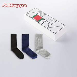 意大利設(shè)計師合作限量款，kappa 男士正裝棉襪長襪KP8W04 3雙