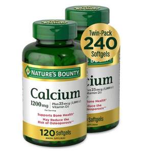 Nature's Bounty 自然之寶 液體鈣+VD軟膠囊1200mg*120粒*2瓶