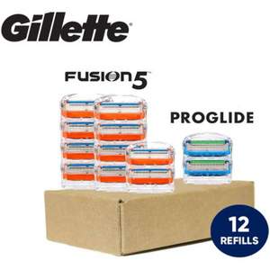 Gillette 吉列 Fusion5 锋隐 手动刮胡刀刀头10件+ProGlide致顺刀头2件