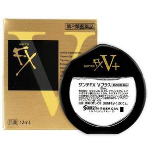 日本 参天 FXV+ 解疲劳超清凉眼药水 金色 12ml*3件