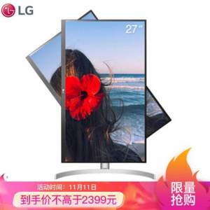 LG 乐金 27UL850 27英寸IPS显示器（4K、HDR400、Type-C）