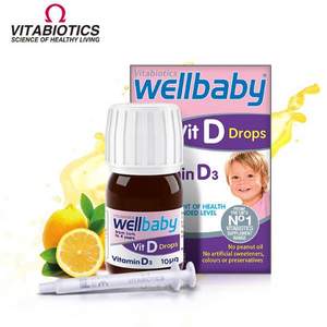 <span>白菜！</span>Vitabiotics 薇塔贝尔 Wellbaby 婴幼儿维生素D3滴剂30mL*2瓶